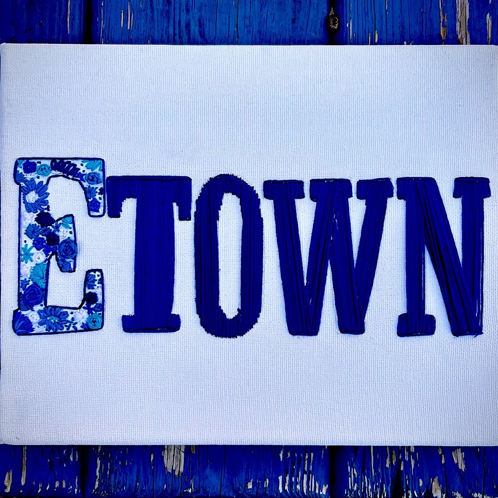 Elizabethtown Proud 8x10 Hand-Embroidered Canvas